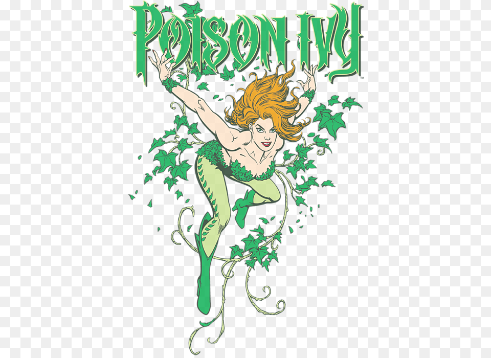 Poison Ivy Logo Dc, Book, Comics, Publication, Green Free Transparent Png