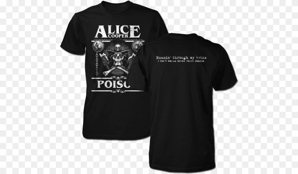 Poison Label Tee Alice Cooper Trash Shirt, Clothing, T-shirt, Adult, Male Png