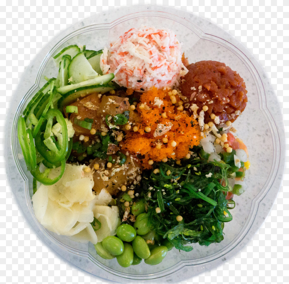 Poke Bowl 5 Canned Mackerel Tomato Salad, Food, Food Presentation, Plate, Meal Png
