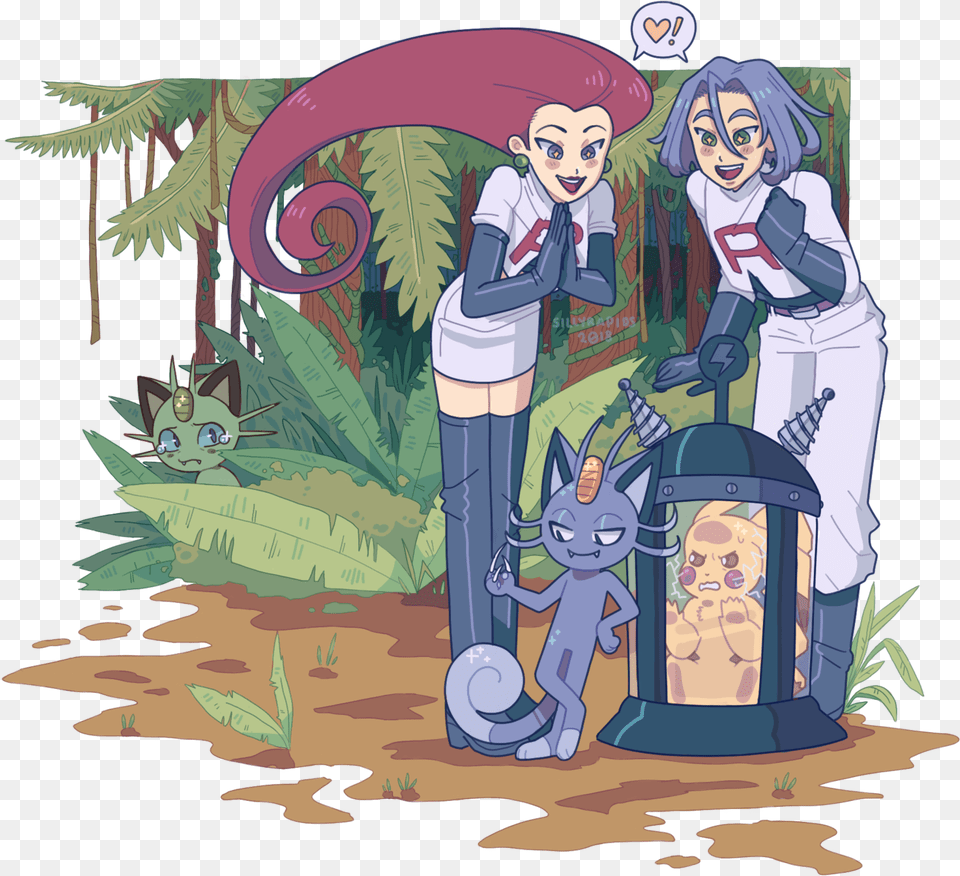 Pokeani James Tumblr Pokemon Meowth Team Rocket, Book, Comics, Publication, Person Free Png Download