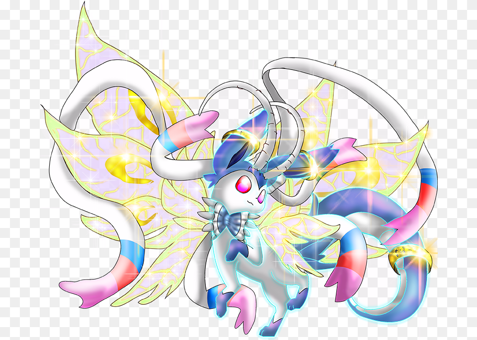 Pokemon Shiny Megasylveondragon Megas Picture Eevee Evolutions In Sylveon, Art, Graphics, Animal, Fish Png Image