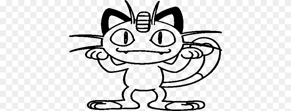 Pokemon 96 Meowth Pokemon Coloring Pages, Gray Free Png