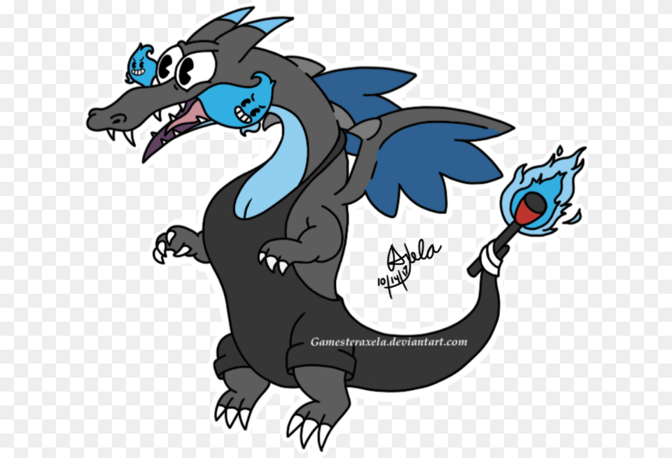 Pokemon And Cuphead Crossover By Gamesteraxela Grim Matchstick Charizard, Dragon, Baby, Person Free Transparent Png