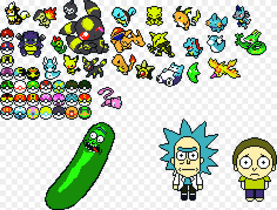 Pokemon And Rick Morty Pixel Art Maker Pixel Art Rick And Morty, Person, Face, Head Png Image