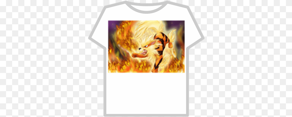 Pokemon Arcanine Roblox T Shirt Roblox Supreme, Clothing, T-shirt, Bonfire, Fire Free Png