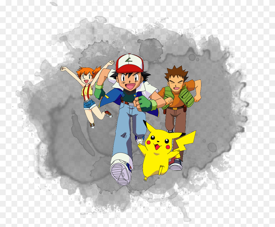 Pokemon Ash Misty Brock, Baby, Person, Face, Head Free Png Download