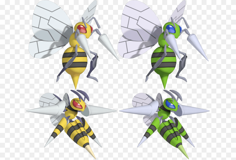 Pokemon Beedrill 3d Model, Insect, Animal, Bee, Wasp Free Png