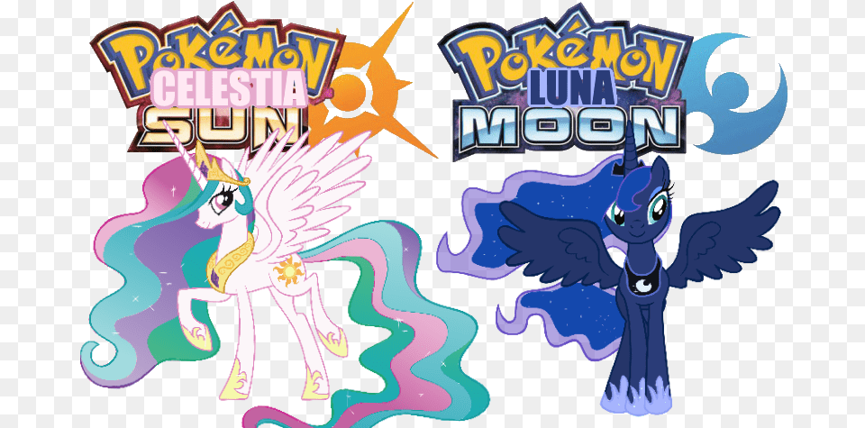 Pokemon Brony Version Celestia Sun And Luna Moon Pokemon Moon Nintendo, Book, Comics, Publication, Art Png Image