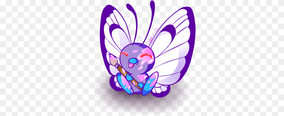 Pokemon Butterfree Bug Noises Val Draws, Purple, Animal, Invertebrate, Insect Png