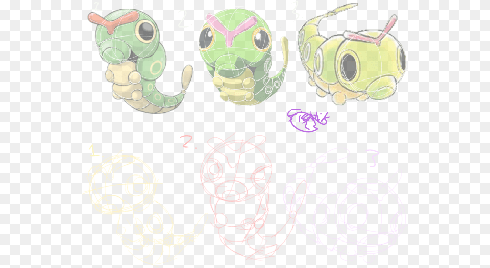 Pokemon Caterpie Transparent Image, Art, Text Png