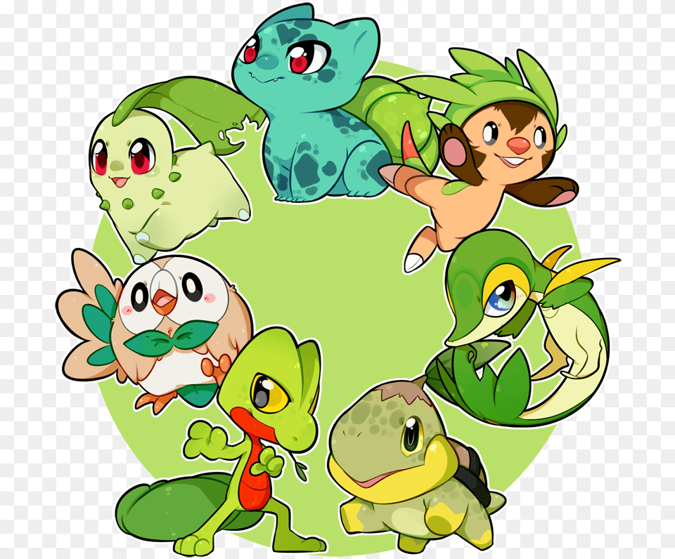 Pokemon Charmander Bulbasaur Squirtle Piplup Chimchar All Grass Starter Pokemon, Green, Face, Head, Person Free Png