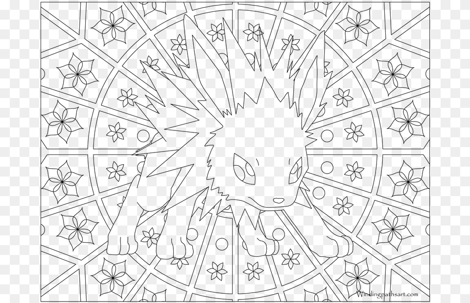 Pokemon Colouring Page, Gray Png