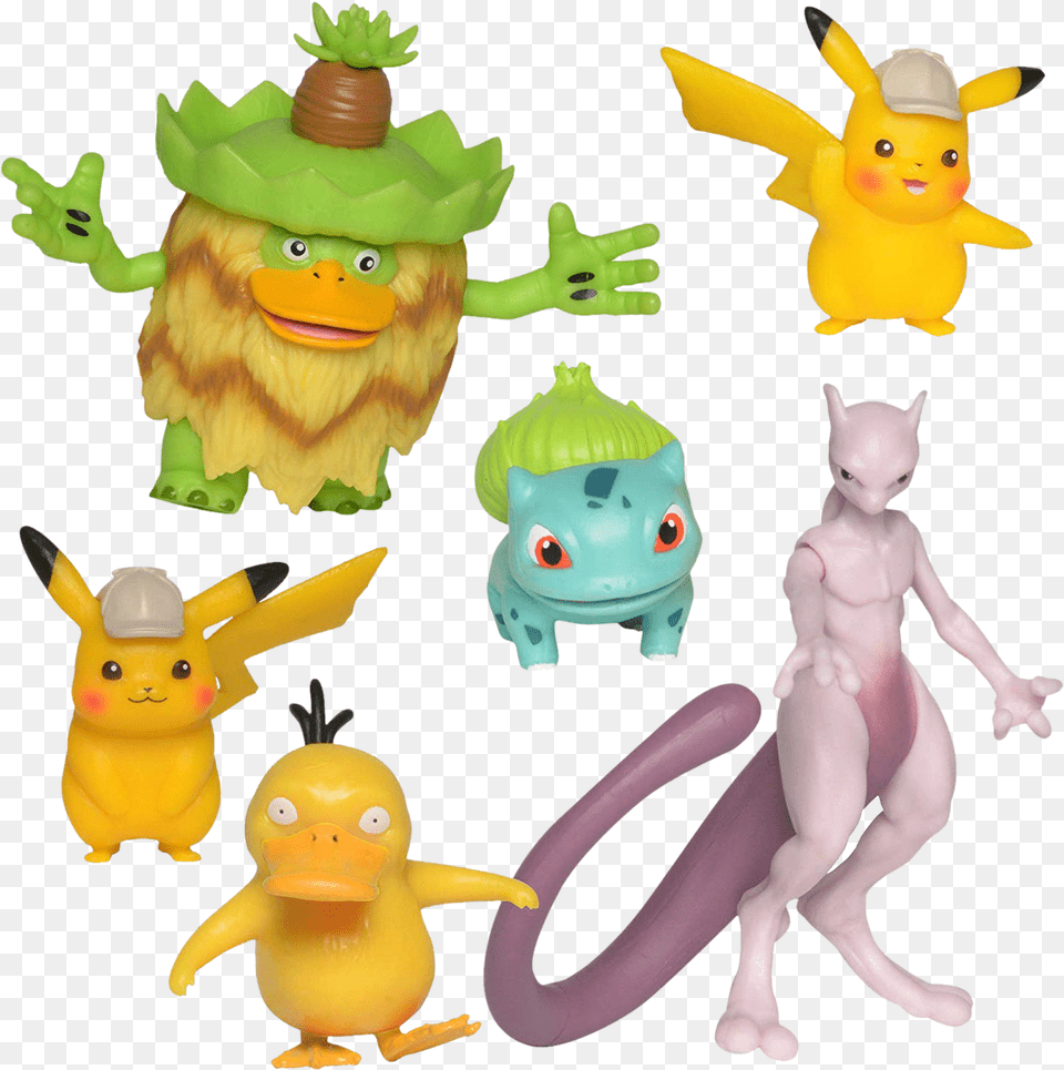 Pokemon Detective Pikachu 23u201d Battle Figure 6pack By Clip Art, Plush, Toy, Baby, Person Png