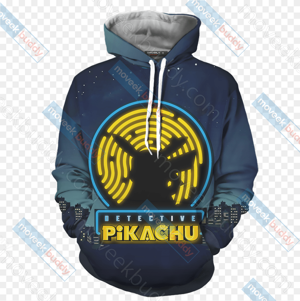 Pokemon Detective Pikachu Unisex 3d Hoodie Hoodie, Clothing, Knitwear, Sweater, Sweatshirt Free Transparent Png