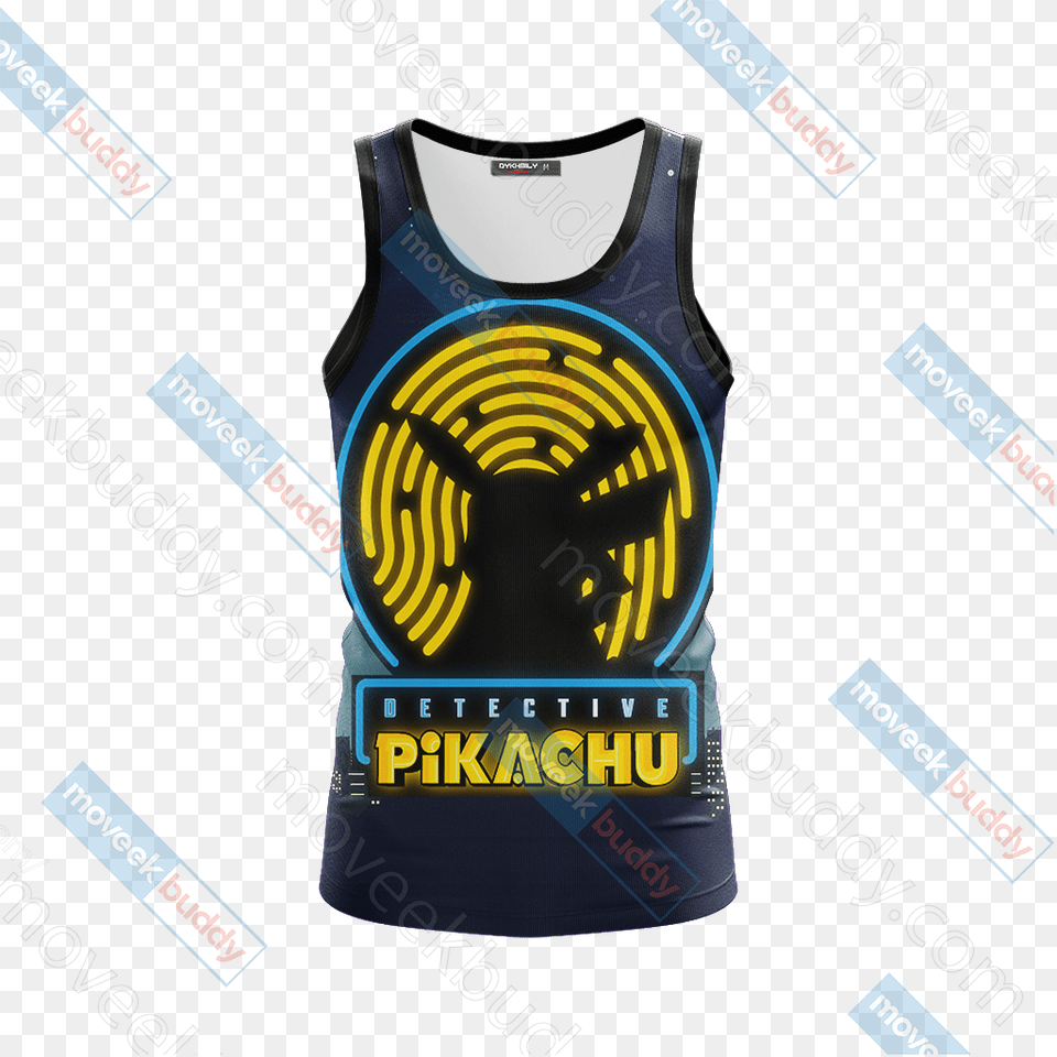 Pokemon Detective Pikachu Unisex 3d Tank Top Detective Pikachu T Shirt, Clothing, Vest, Tank Top, Lifejacket Free Png Download