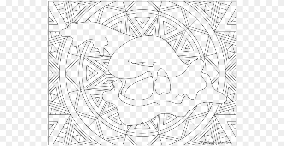 Pokemon Ditto Coloring Pages, Gray Free Png Download