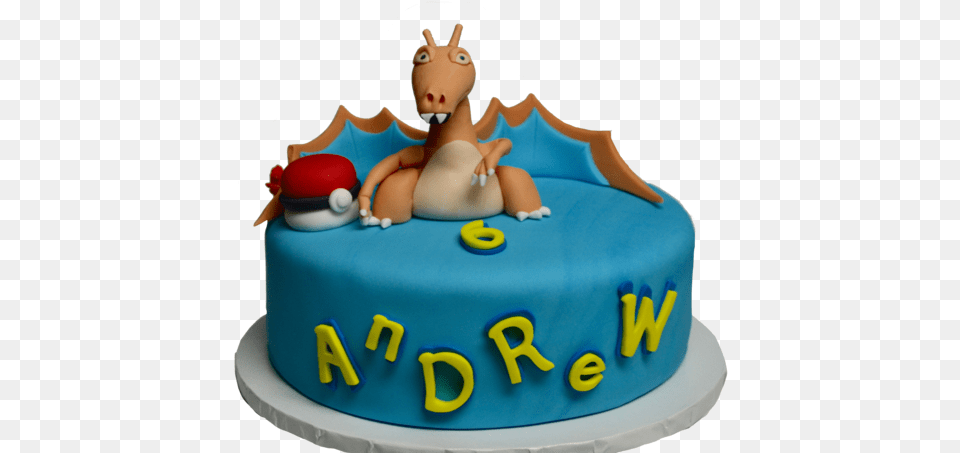 Pokemon Dragon Cake U2013 Sugar Street Boutique Pokemon Birthday Cake Toronto, Birthday Cake, Cream, Dessert, Food Free Png Download