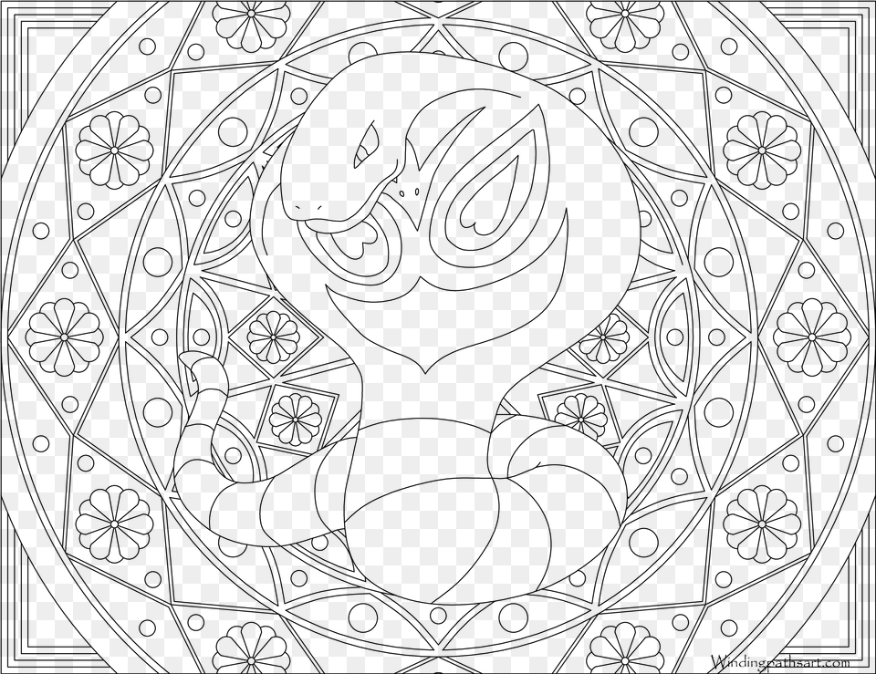 Pokemon Dragonair Coloring Page, Gray Free Png Download