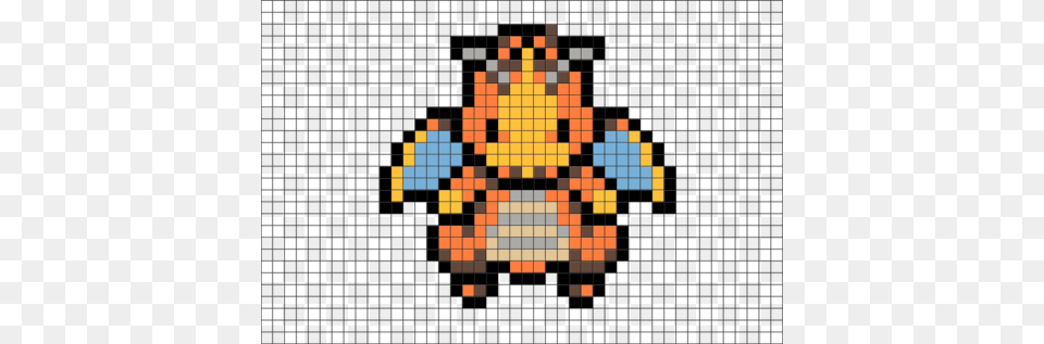 Pokemon Dragonite Pixel Art Pixel Art Pokemon Dragonite Easy Pixel Art Dragon, Pattern, Tile, Mosaic Free Png