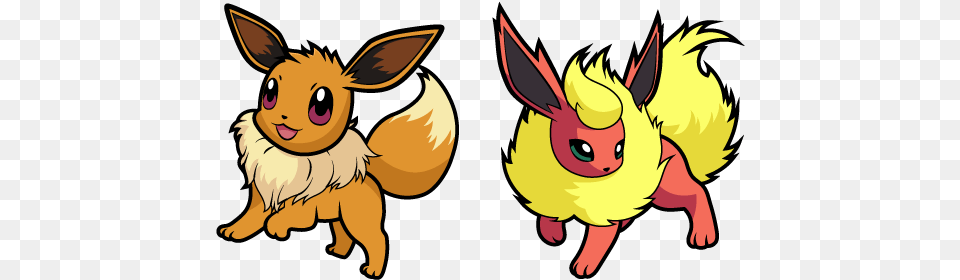 Pokemon Eevee And Flareon Cursor Cute Flareon Pokemon Eevee, Baby, Person, Face, Head Free Png Download