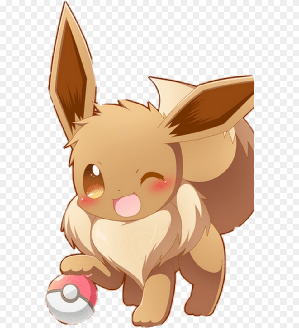 Pokemon Eevee Pokeball Kawaii Cute In 2020 Cute Eevee, Face, Head, Person, Baby Free Png