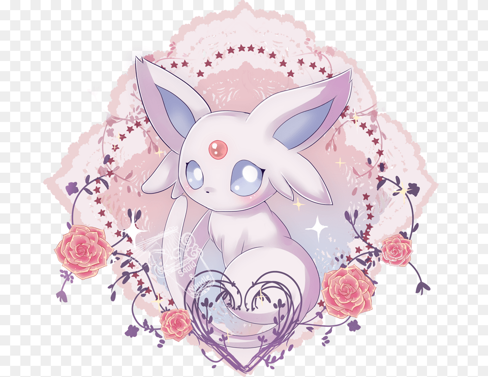 Pokemon Espeon And Cute Image Espeon Drawing Umbreon, Art, Graphics, Plant, Flower Free Png Download