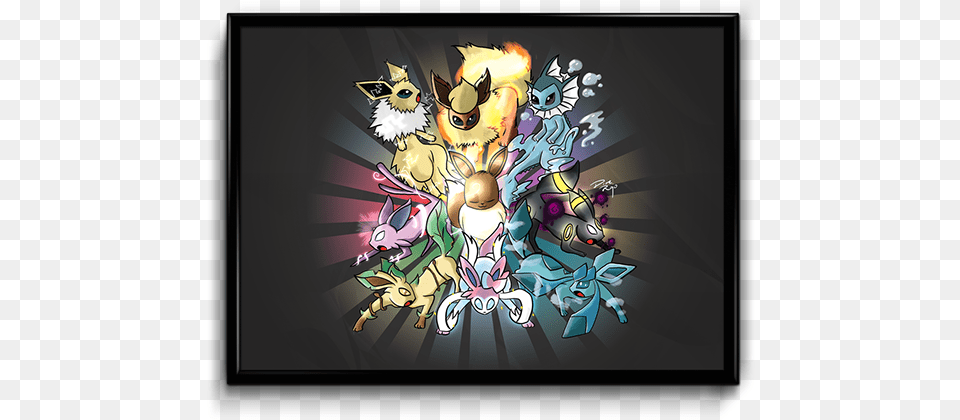 Pokemon Evolutions Eevee Pink Floyd, Art, Graphics, Comics, Book Free Transparent Png