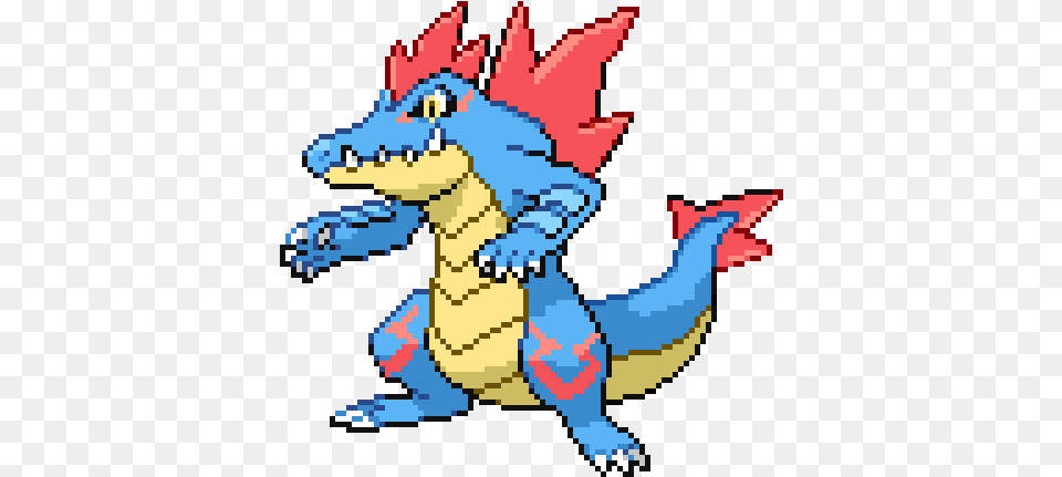 Pokemon Feraligatr Gen 3 Sprite, Baby, Person, Animal, Crocodile Free Png Download