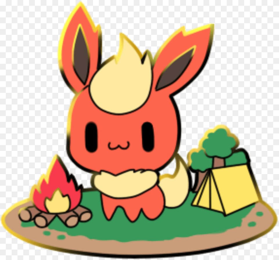 Pokemon Flareon Eeveeloutions Sticker By Probably Happy, Birthday Cake, Cake, Cream, Dessert Free Transparent Png