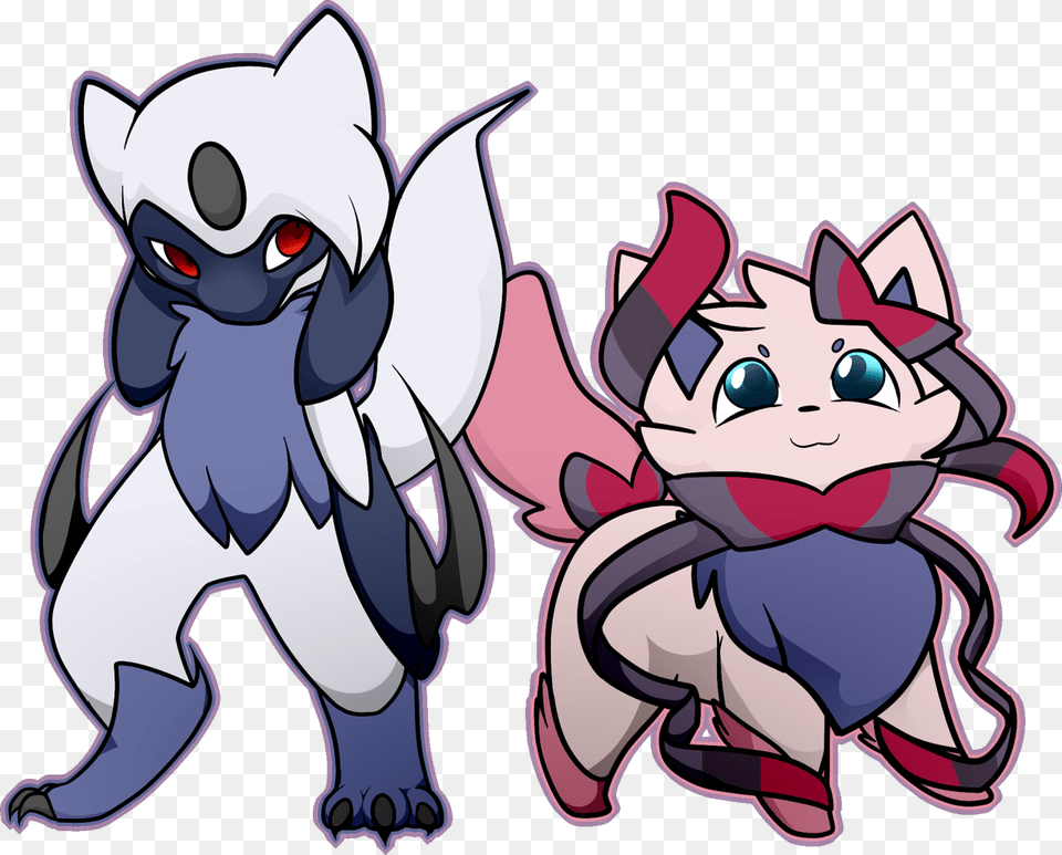 Pokemon Fusion Left One Is A Absolriolu Fusion Right Absol, Book, Comics, Publication, Cartoon Png
