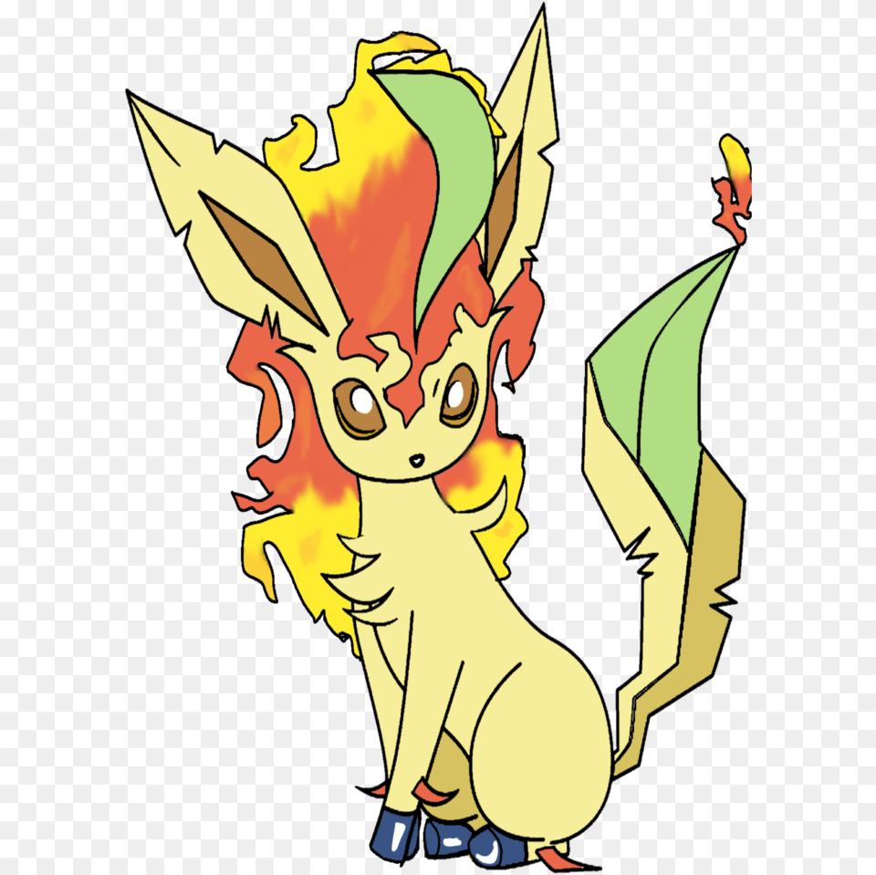 Pokemon Fusions Rapidash And Leafeon To Leafidash Cartoon, Person, Art, Face, Head Free Png Download