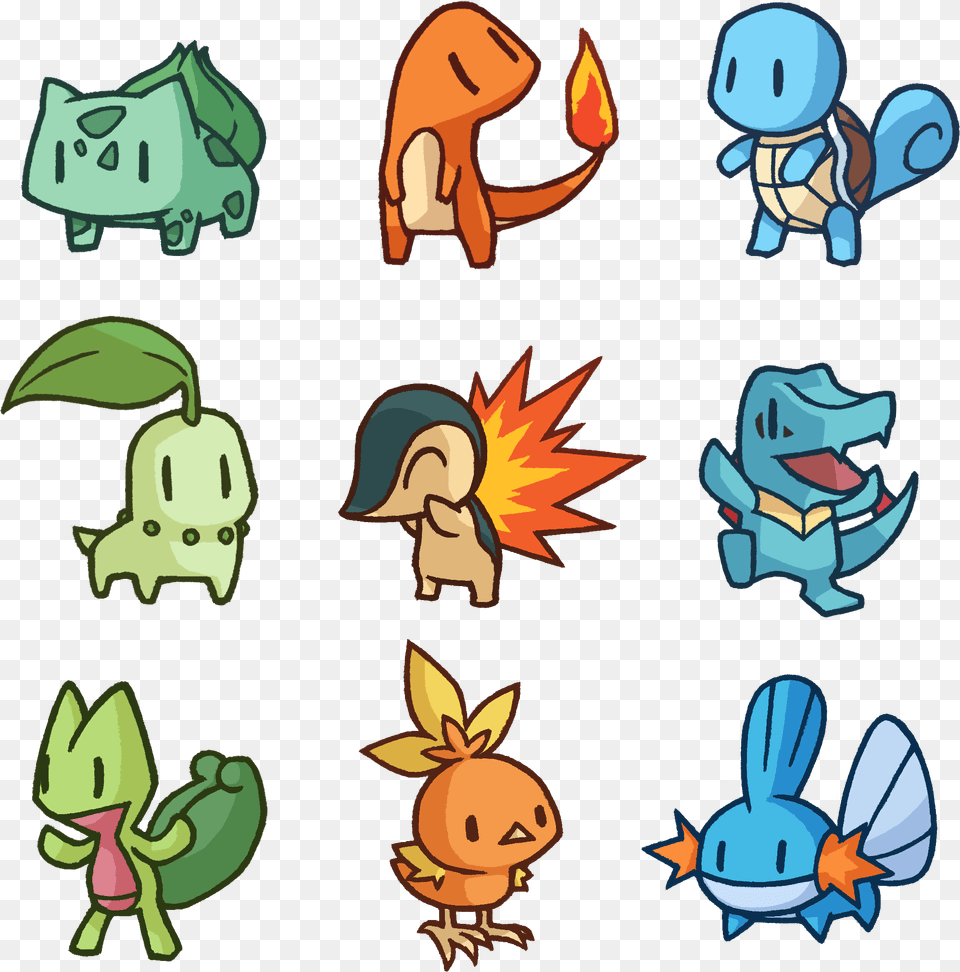 Pokemon Gen 1 2 3 Starters, Animal, Fish, Sea Life, Baby Png