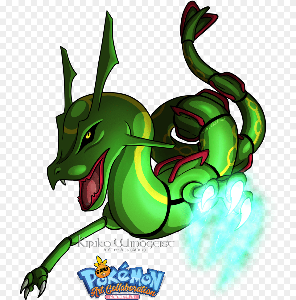 Pokemon Generation Iii Art Tribute Rayquaza Using Dragon Claw, Green, Graphics, Baby, Person Free Transparent Png