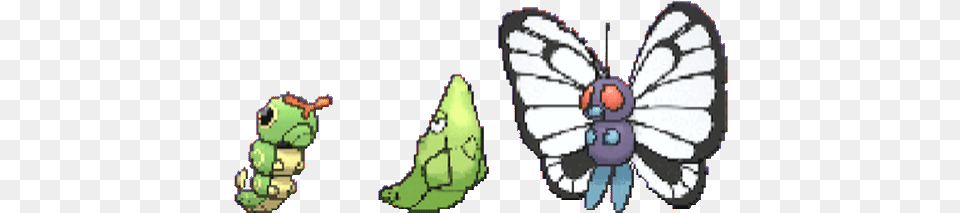 Pokemon Gif Butterfree Caterpie Metapod Butterfree Pokemon Go, Animal, Invertebrate, Spider Free Png