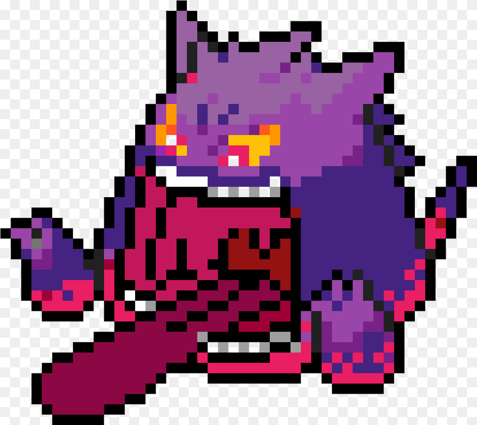 Pokemon Gigantamax Gengar Pixel Art, Purple Free Png