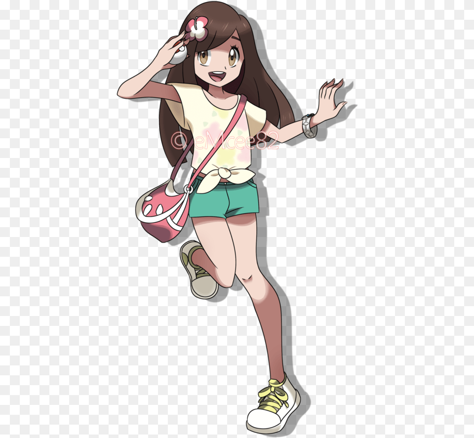 Pokemon Girl Transparent Clipart Alola Pokemon Trainer Girl, Book, Comics, Person, Publication Png Image