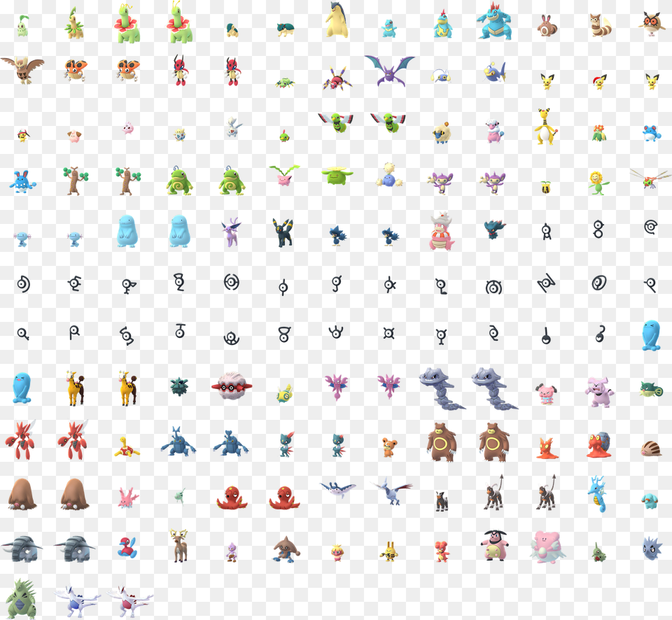 Pokemon Go All Pokemon Johto, Text, Alphabet Free Png Download