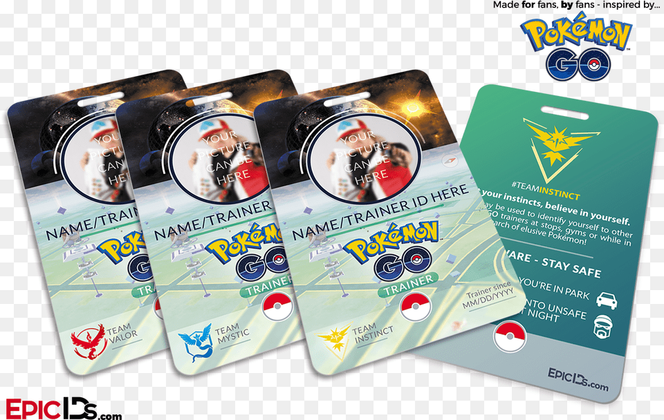 Pokemon Go Inspired Team Mystic Valor Or Instinct Pokemon Go Trainer Card, Text, Adult, Female, Person Png