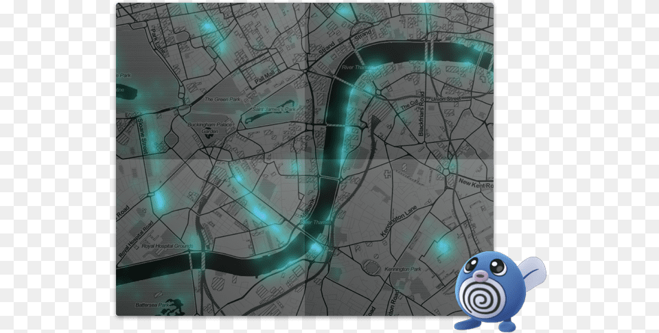 Pokemon Go Map Showing Sightings Of Poliwag In Londond Insect, Cad Diagram, Diagram Free Png