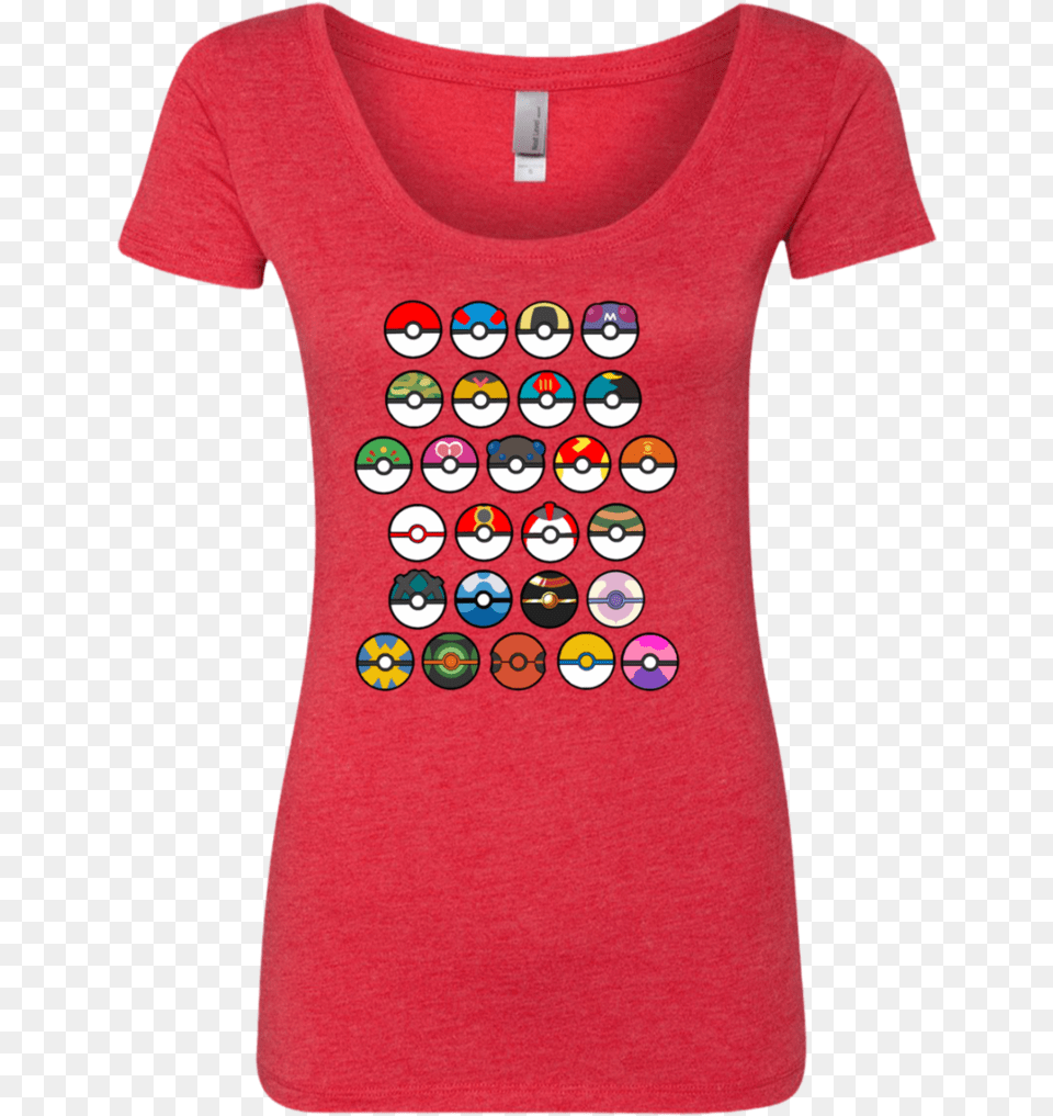 Pokemon Go Poke Balls Next Level Ladies Triblend Scoop T Shirt, Clothing, T-shirt, Applique, Pattern Png