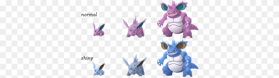 Pokemon Go Shiny Nidoran Nidoking, Plush, Toy, Animal, Bird Free Png Download