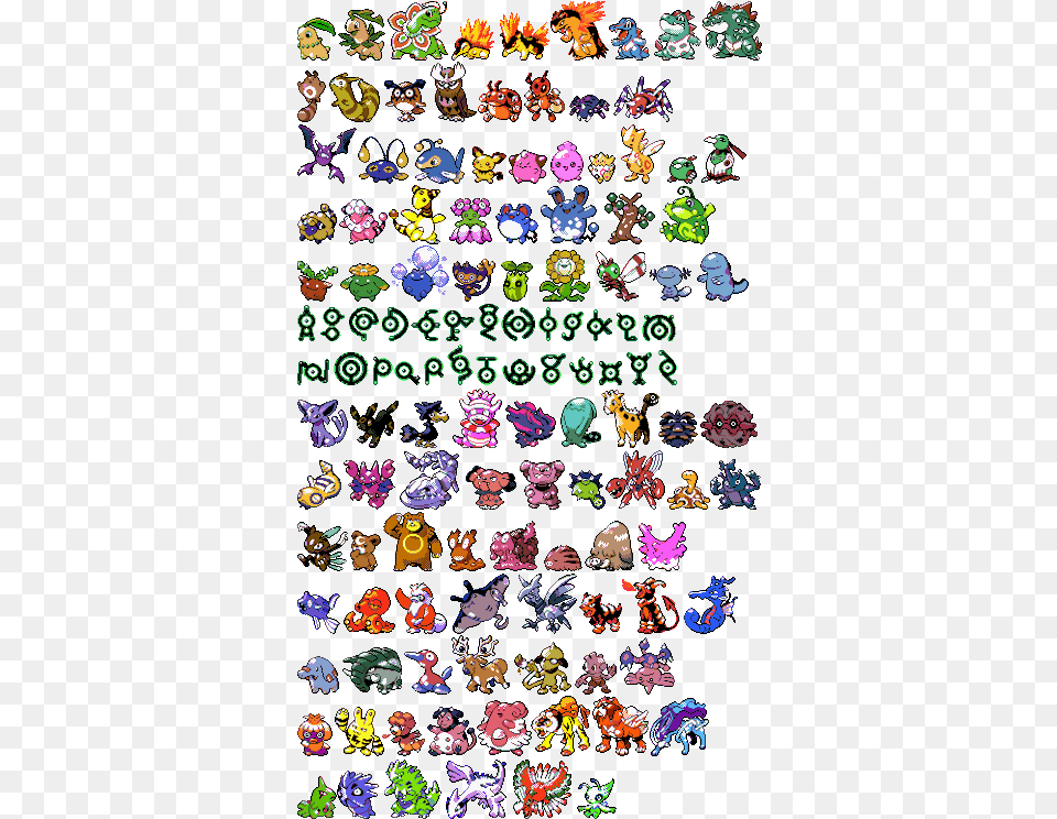 Pokemon Gold Pokemon Sprites, Art, Collage, Pattern, Person Png Image