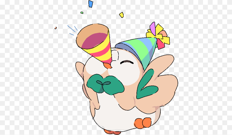 Pokemon Happy Birthday Rowlet, Clothing, Hat, Cream, Dessert Free Transparent Png