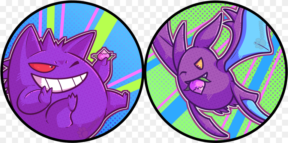 Pokemon Icon Gengar And Crobat Crobat, Purple, Face, Head, Person Png Image