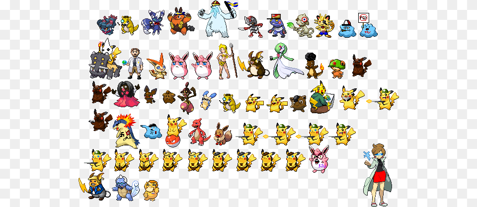 Pokemon In Game Sprites, Person, Art, Collage, Baby Png