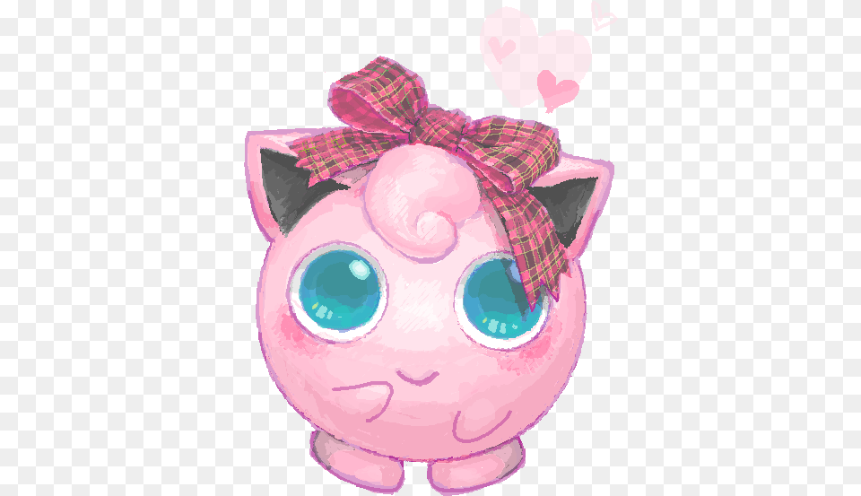 Pokemon Jigglypuff Kawaii Pink Pastel Bow Jigglypuff, Baby, Person, Piggy Bank Png