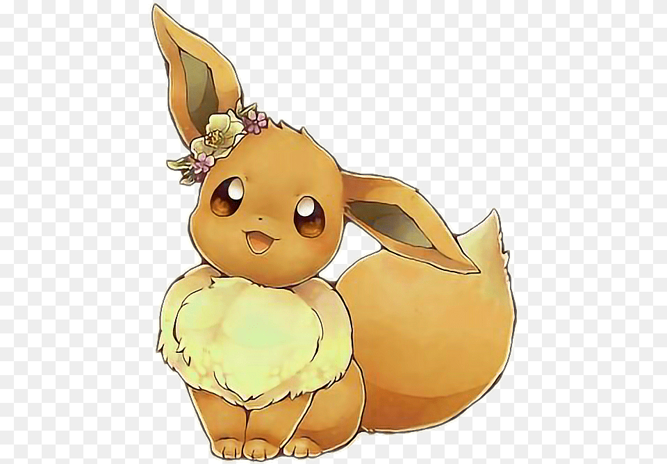 Pokemon Kawaii Eevee With Flower Crown, Baby, Person, Animal, Mammal Free Transparent Png