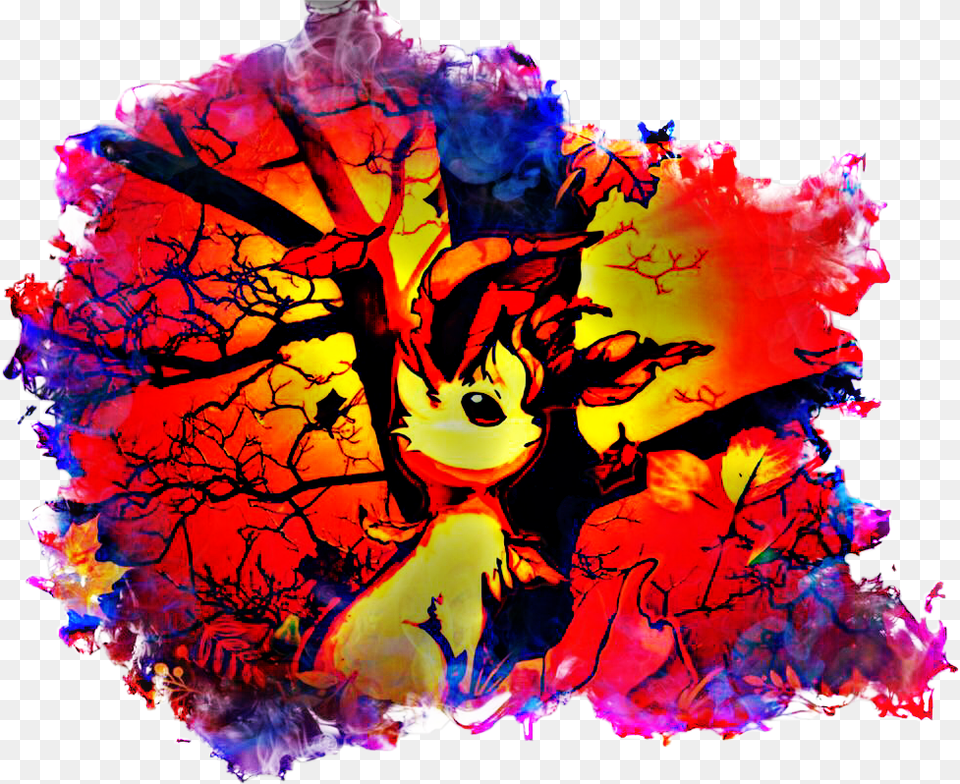 Pokemon Leafeon Fall Autumn Autumnleaves Autumncolors Illustration, Art, Modern Art, Painting, Pattern Png