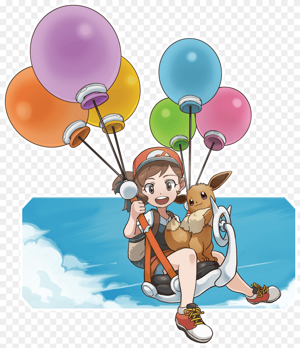 Pokemon Lets Go Eevee Fly, Balloon, Book, Publication, Comics Png