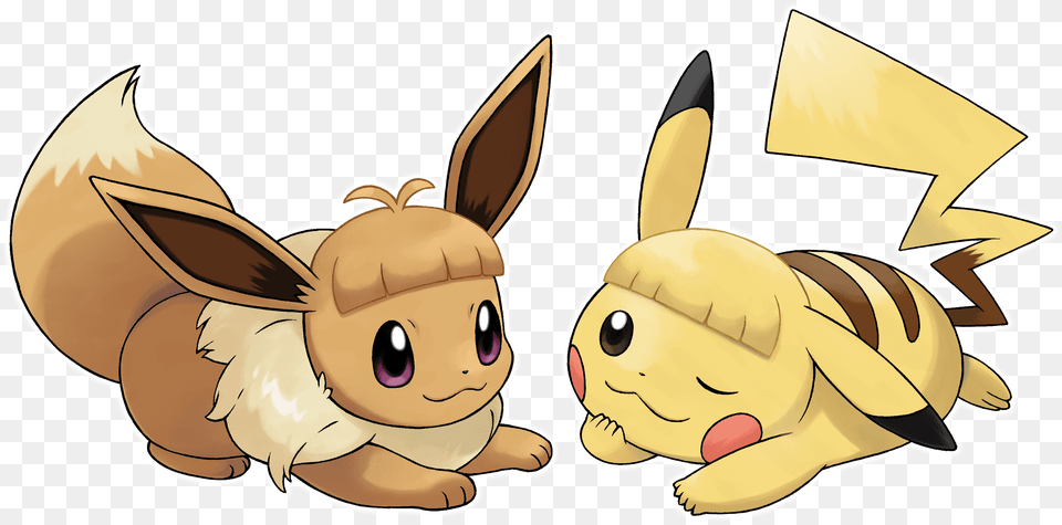 Pokemon Letu0027s Go Pikachu And Eevee Introduces Pikachu And Eevee Bangs, Animal, Mammal, Rabbit, Face Free Png